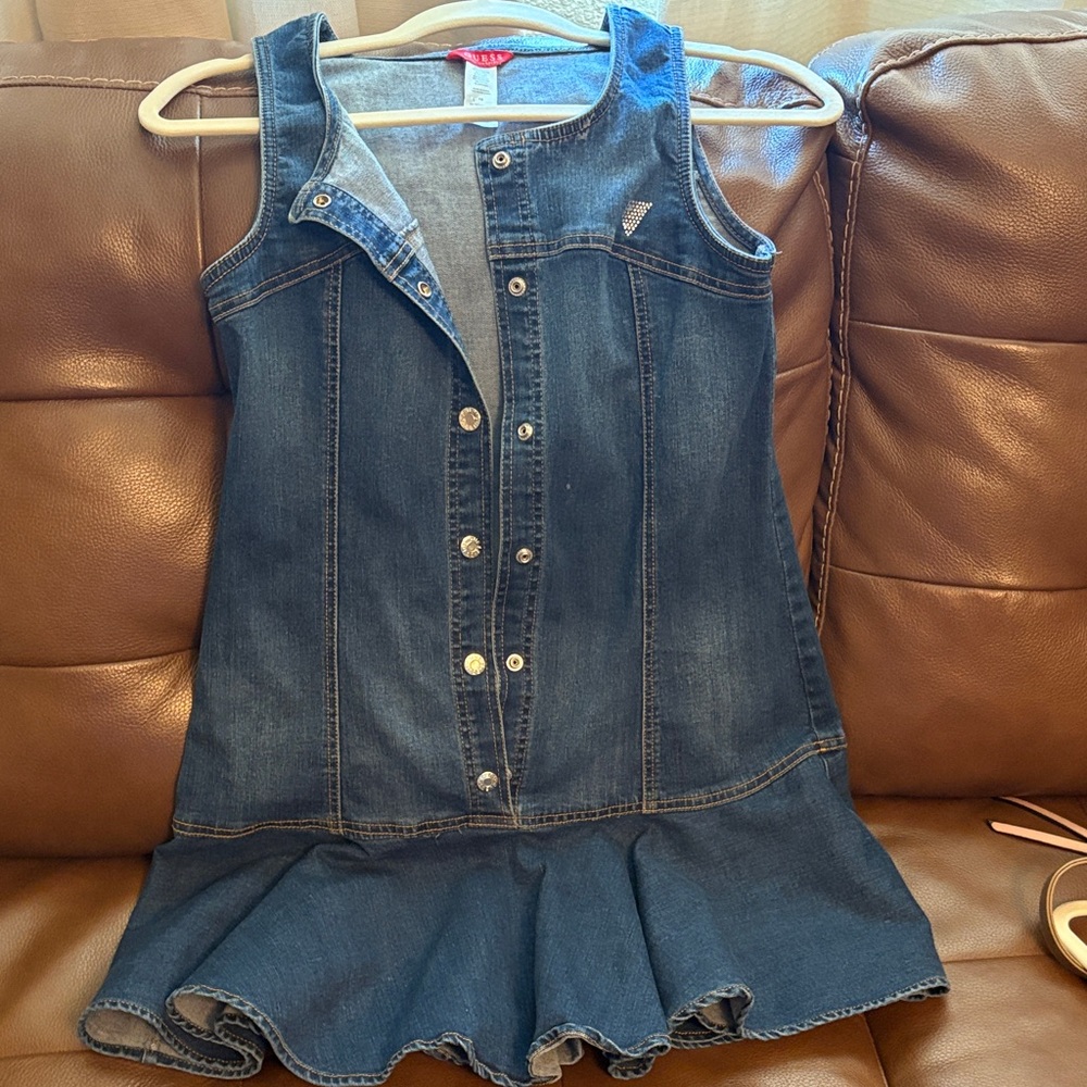 Guess Blue Denim Kids Casual Dress